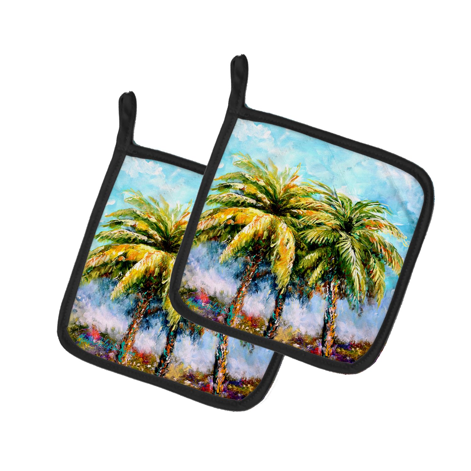 Summer Breezes Palm Tree Pair of Pot Holders