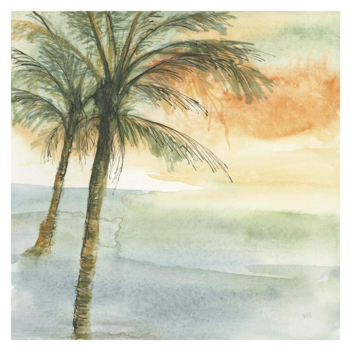 Island Sunset I -Paper Art-32x32”