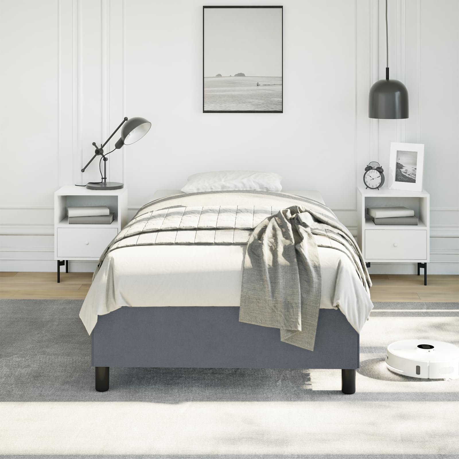 vidaXL Bed Frame Dark Gray 39.4x79.9??Twin XL Velvet