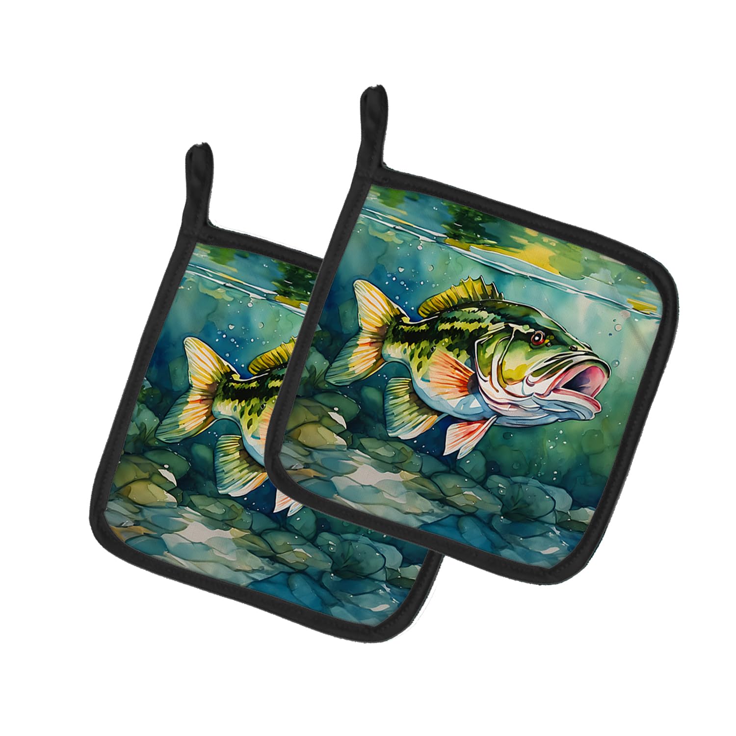 Largemouth Bass Pair of Pot Holders