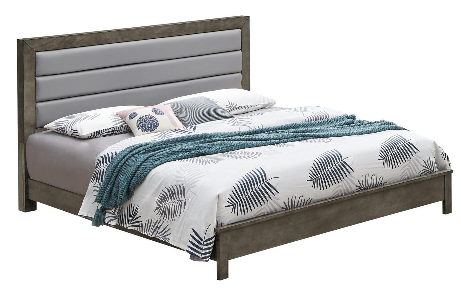 Burlington Gray Upholstered Queen Panel Bed