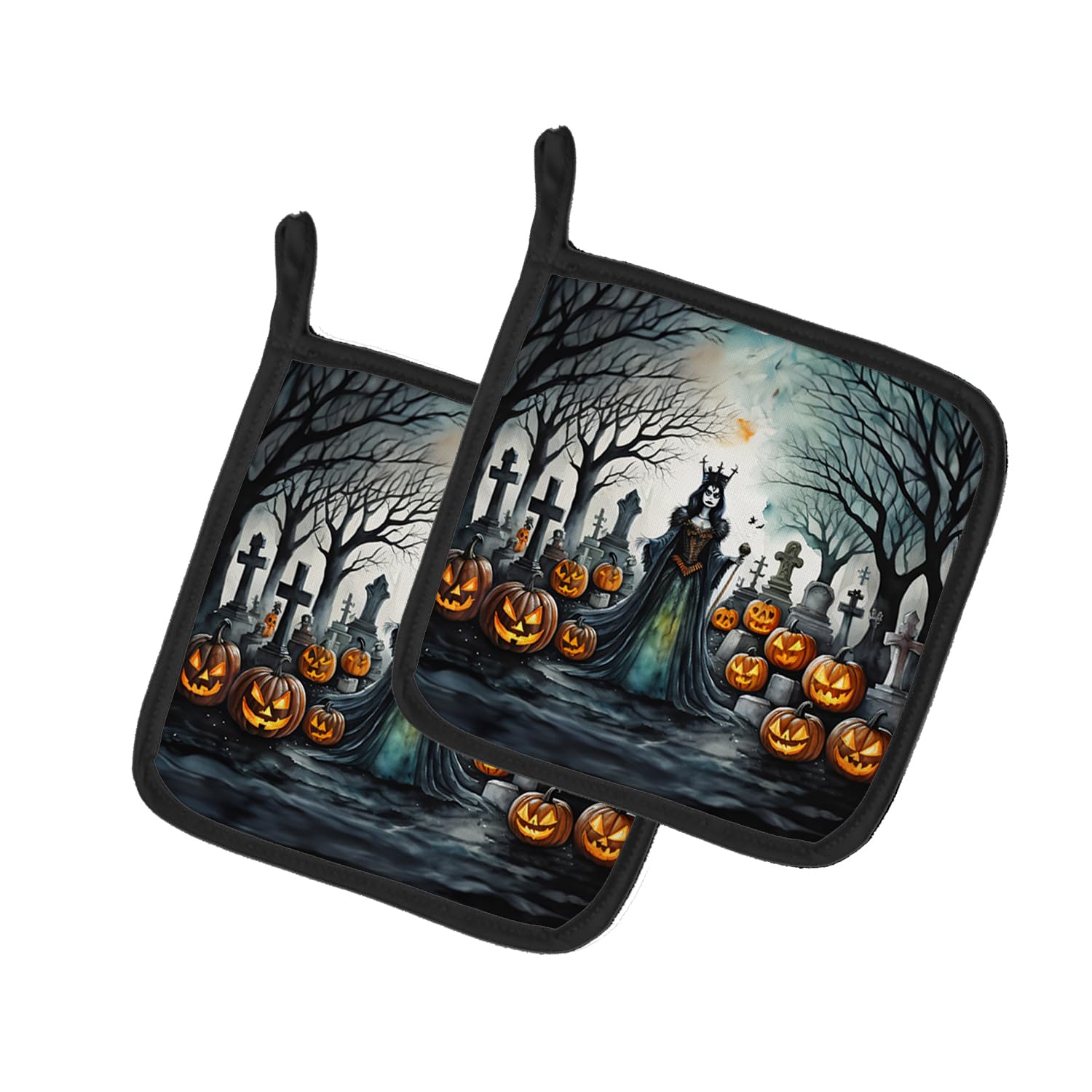 Evil Queen Spooky Halloween Pair of Pot Holders
