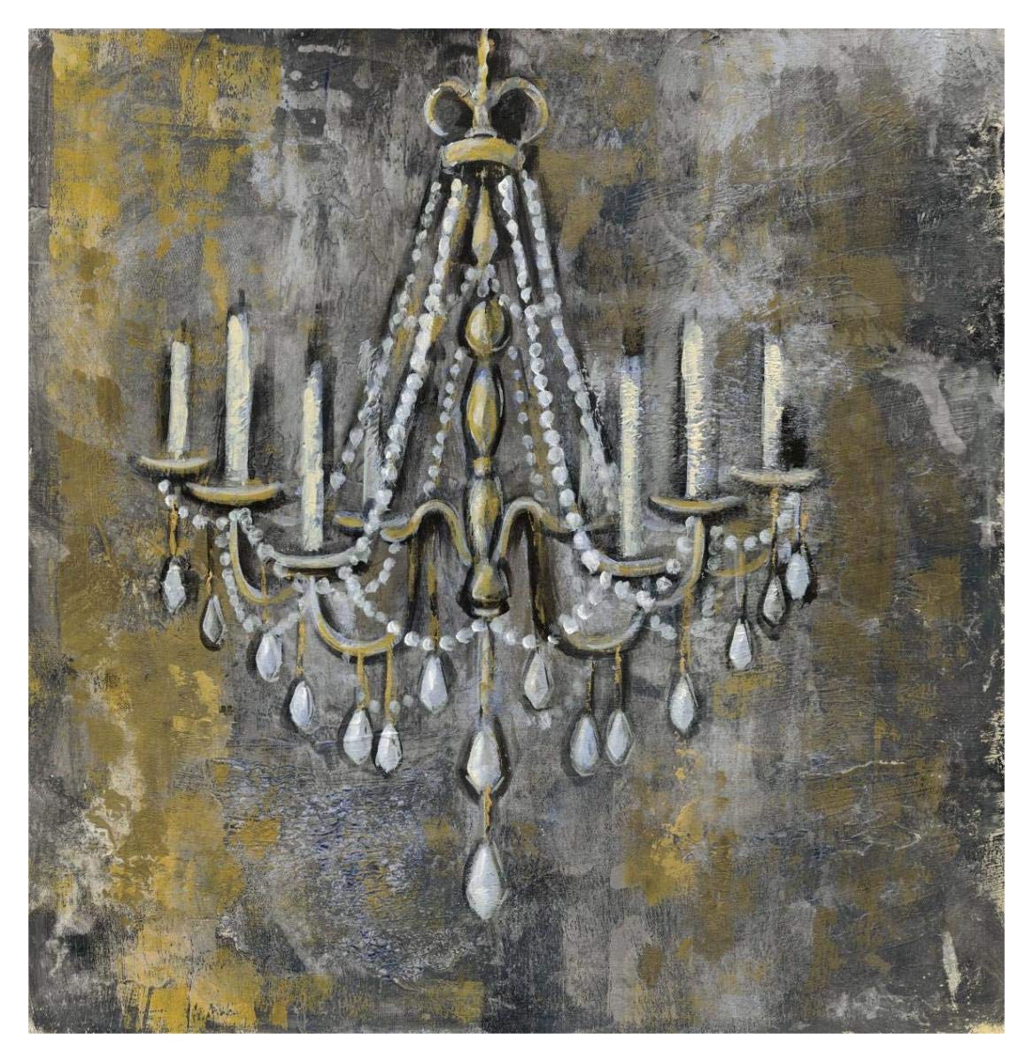 Vintage Chandelier II -Paper Art-38x38″