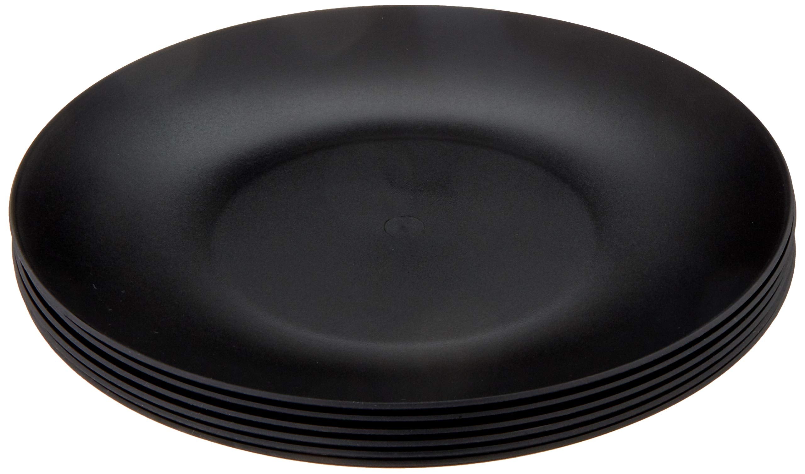 Coza Design- Durable Plastic Plate Set- Bpa Free- Set Of 6 (Black)