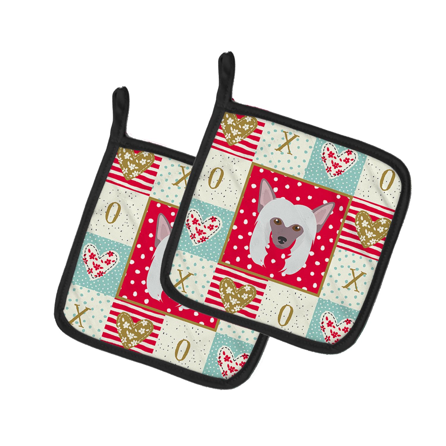 Chinese Crested Love Pair of Pot Holders