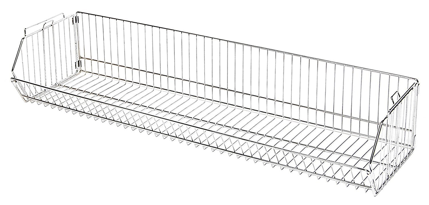 Quantum Storage Systems 204812BC Modular Stacking Basket, Chrome Finish, 20 W x 48??L x 12??H