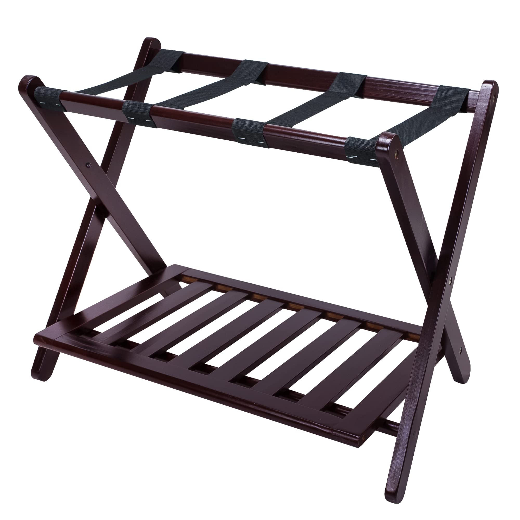 Luggage Rack with Shelf-Espresso