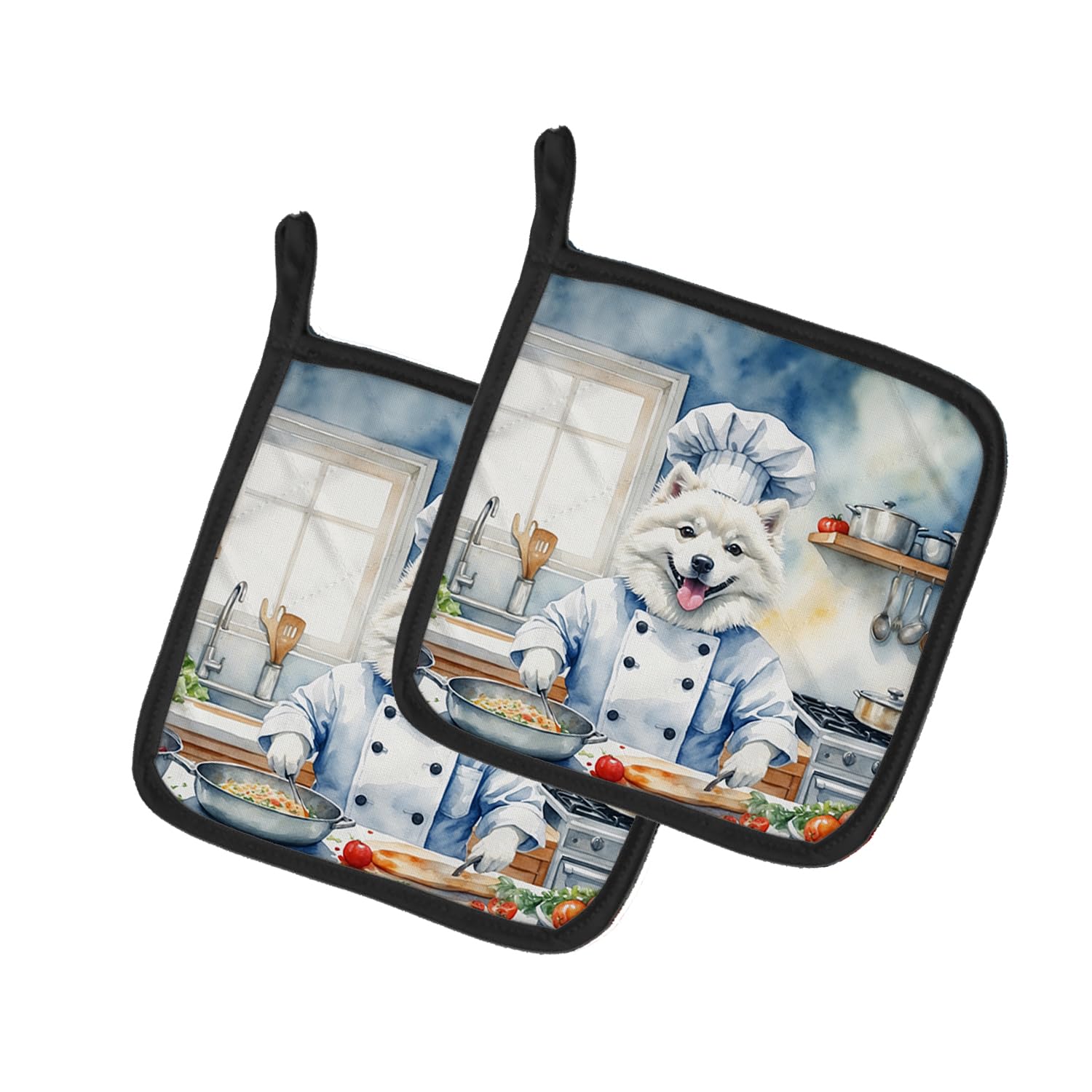 American Eskimo The Chef Pair of Pot Holders