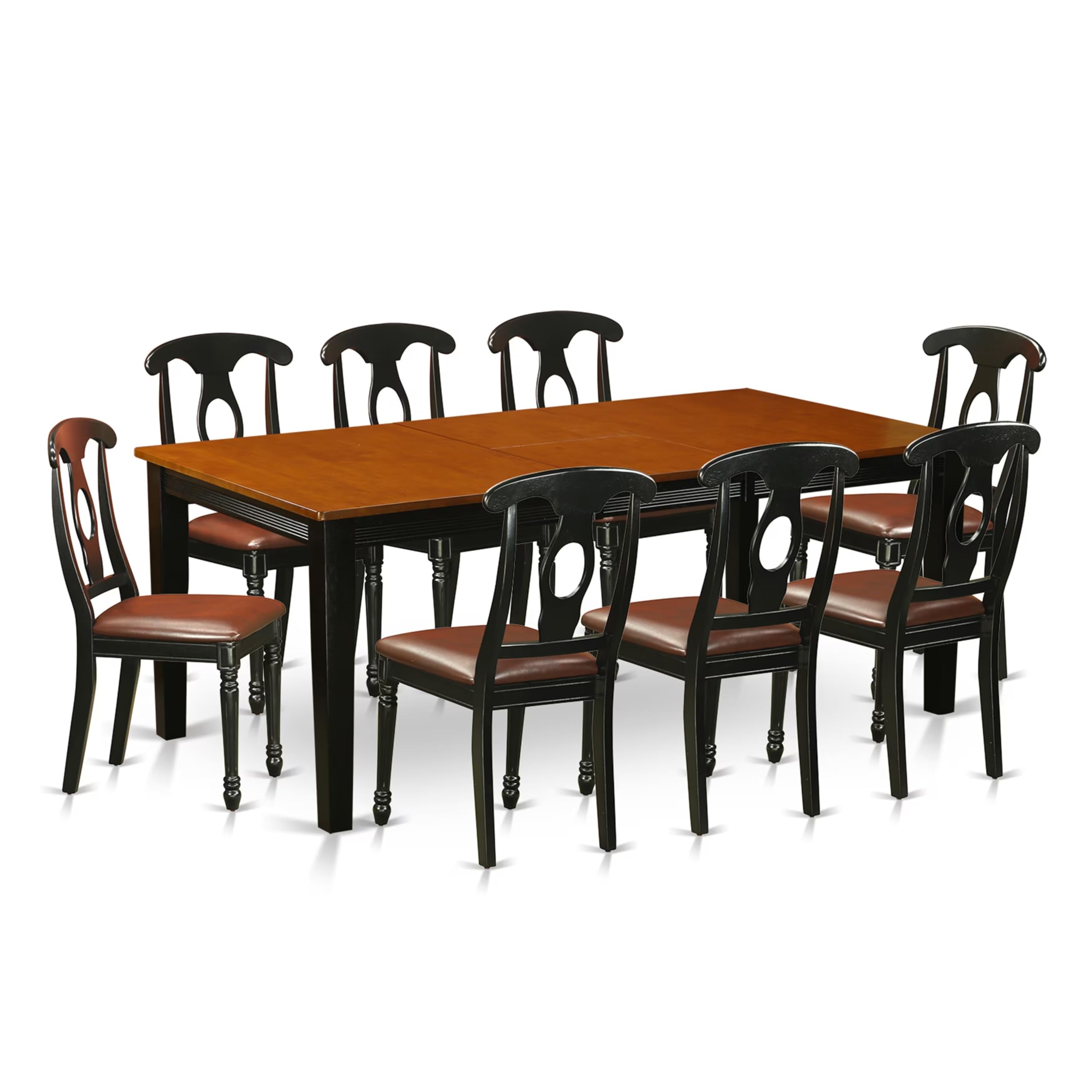 9  PC  Dining  set-Dining  Table  with  8  Wooden  Dining  Chairs