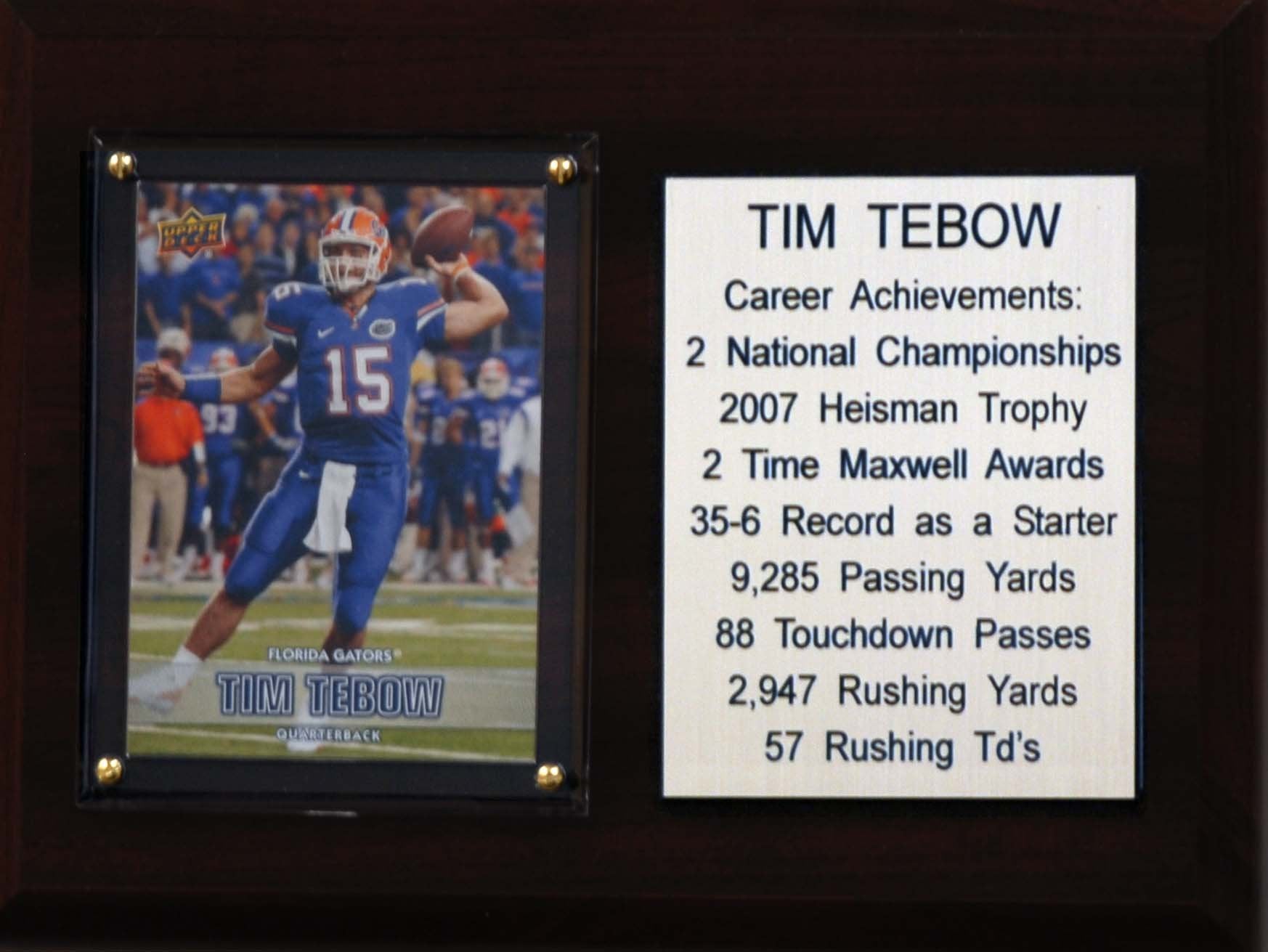 NCAA 6X8″ Tim Tebow Florida Gators Career Stat Plaque