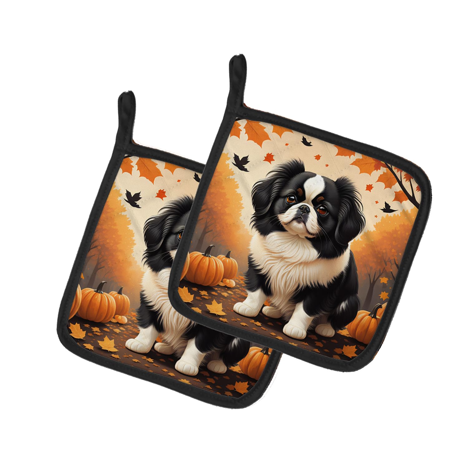Japanese Chin Fall Pair of Pot Holders