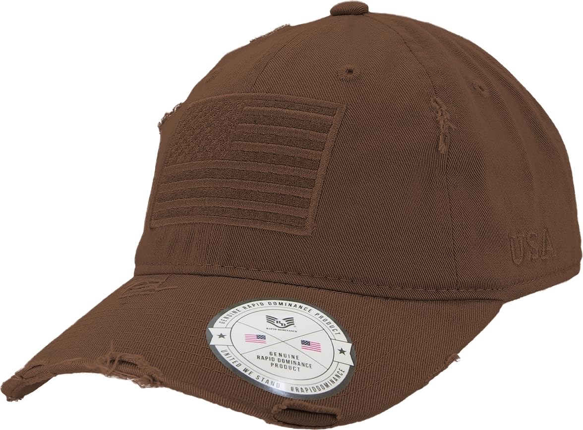 Vintage USA Flag Patch Cap, Brown