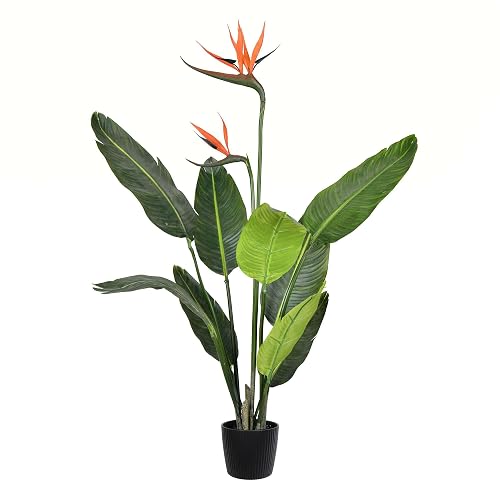 Casafoyer 3-Foot Artificial Bird of Paradise Palm Tree in Black Planter ( Pack of 2 )