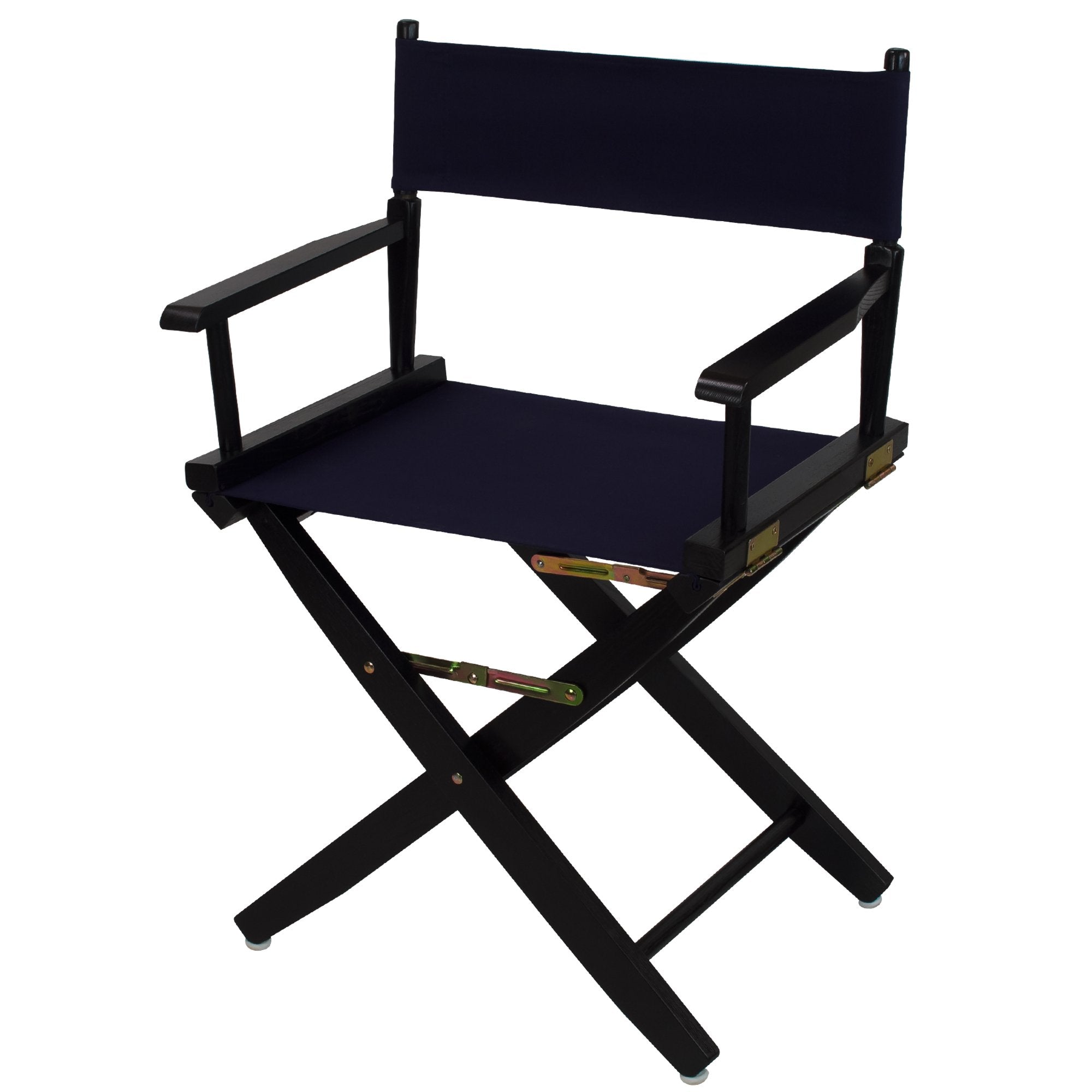 Extra-Wide Premium 18  Directors Chair Black Frame W/Navy Color Cover