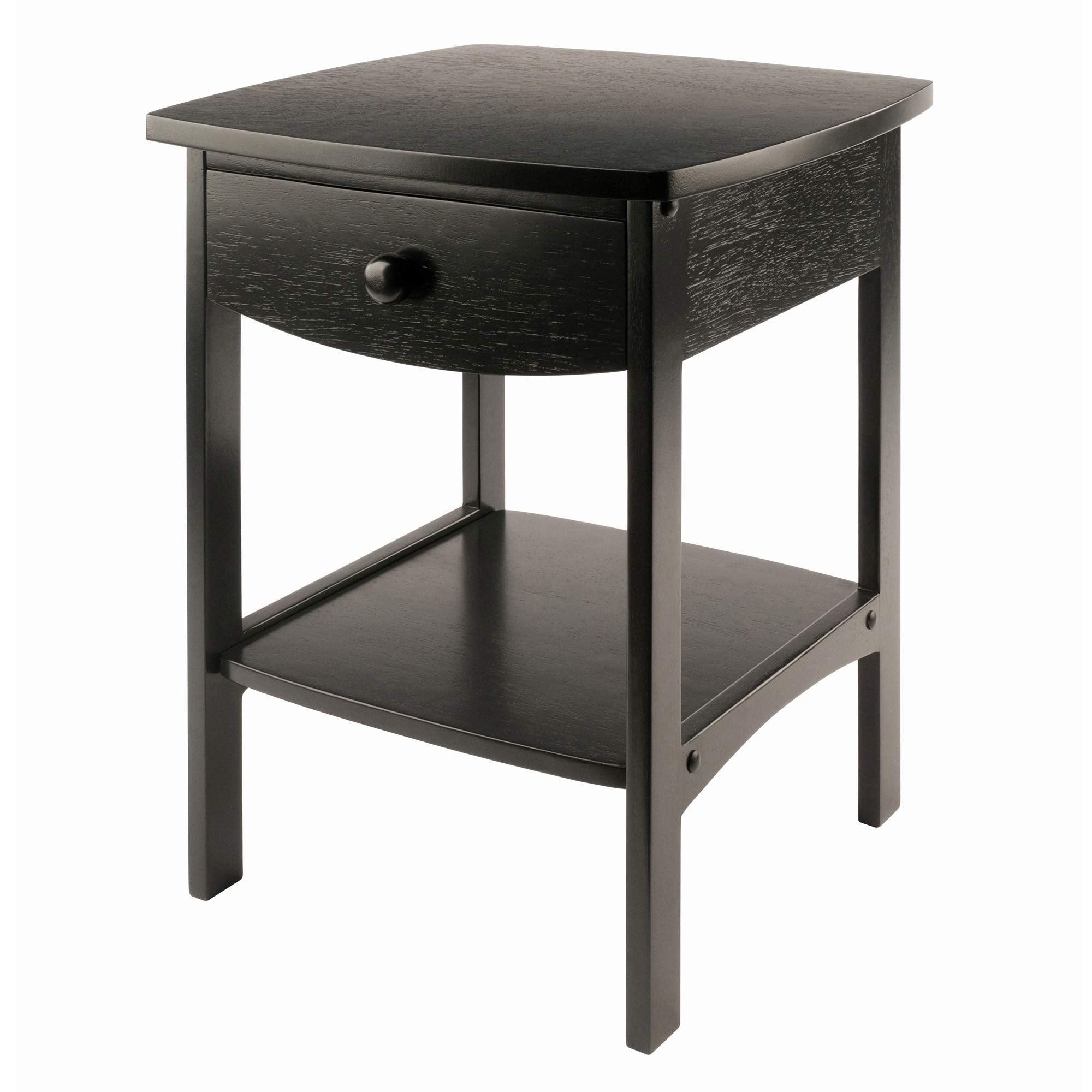 Casafoyer Claire Accent Table - Stylish End Table with Storage, 18″ - Black ( Pack of 2 )