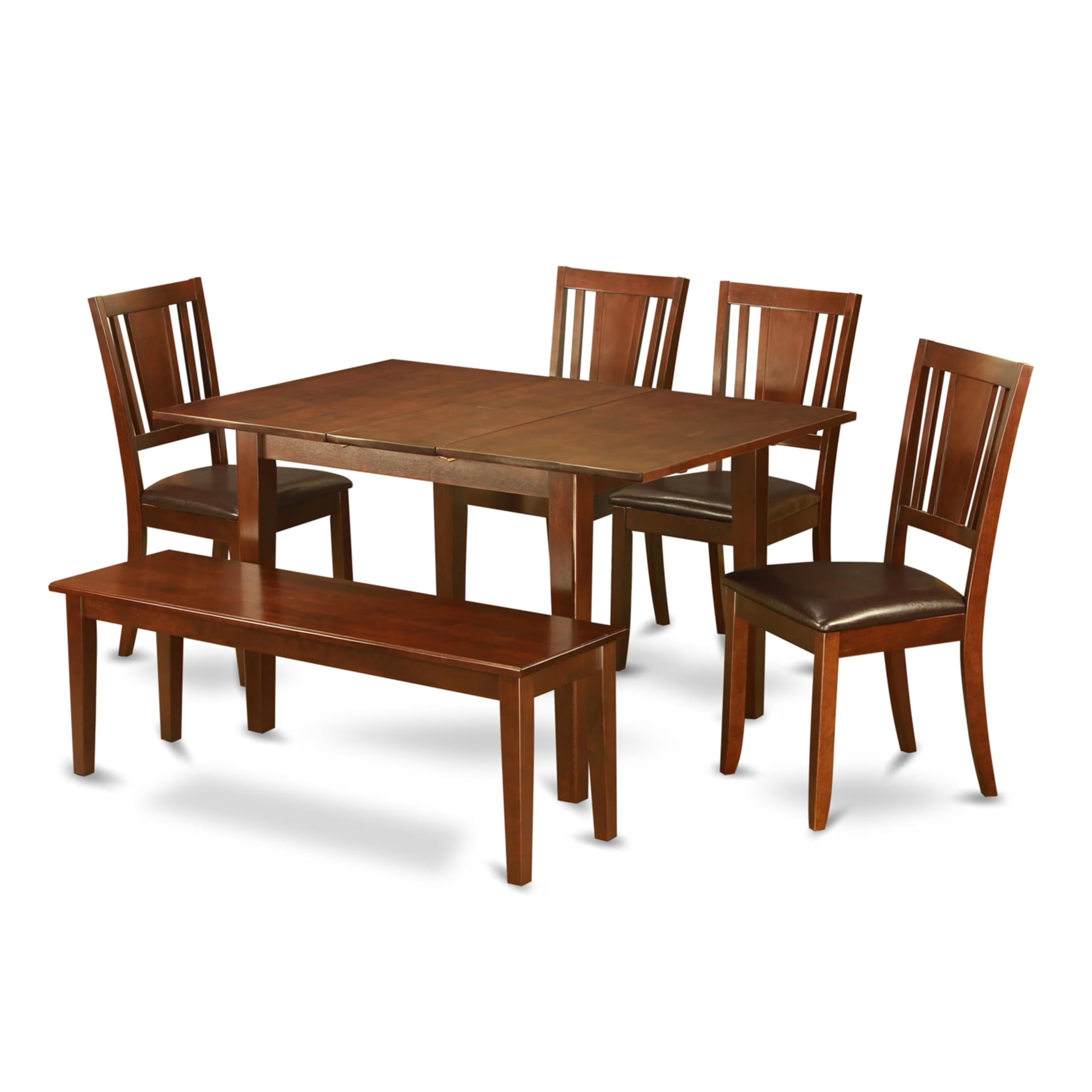 6  Pc  Kitchen  nook  Dining  set-breakfast  nook  and  4  Dining  Chairs  and  Bench