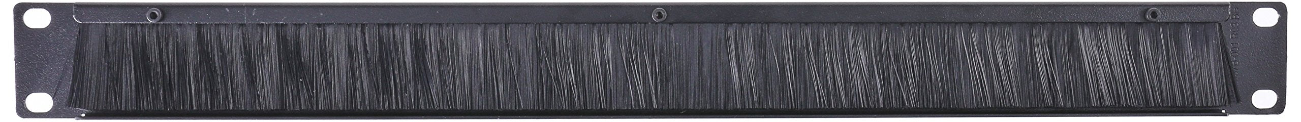 1U CABLE PASS THROUGH W/ BRUSH STRIP BLACK