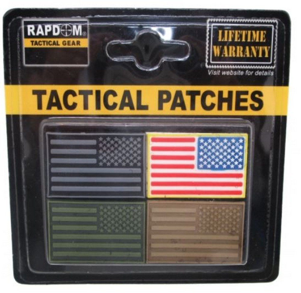 Tactical Mini Patches, USA Flag, Pack 3
