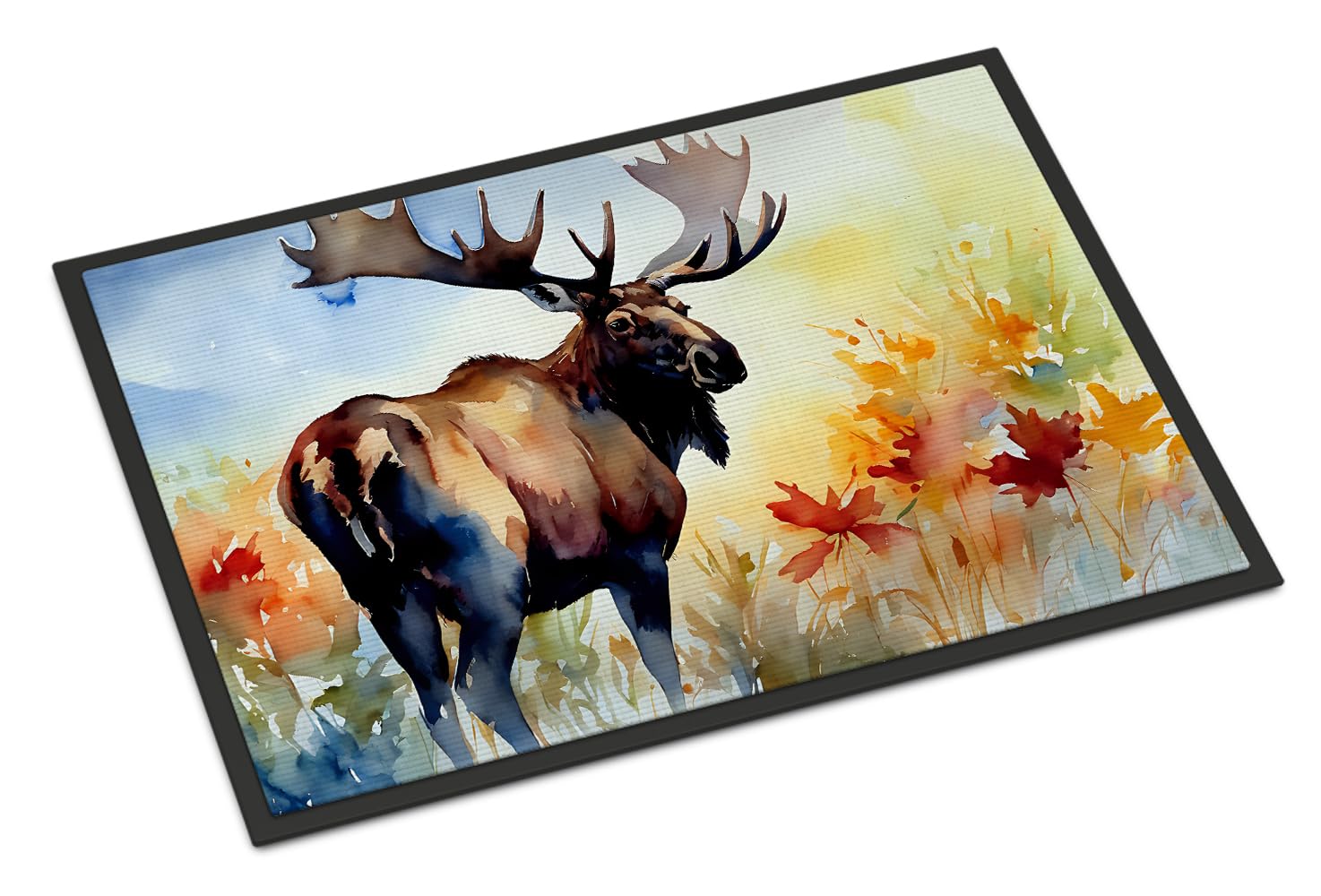 Carolines Treasures DAC2962JMAT Moose Doormat Front Door Mat Indoor Outdoor Rugs for Entryway, Non Slip Washable Low Pile, 24H X 36W