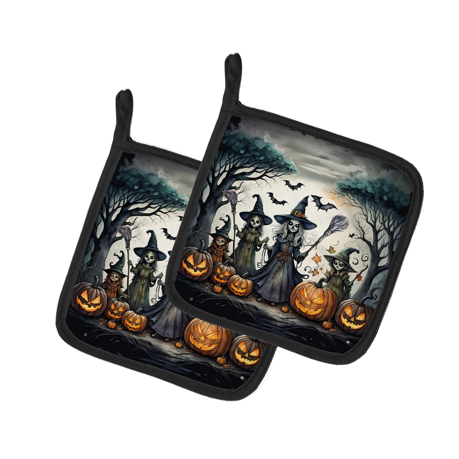 Witches Spooky Halloween Pair of Pot Holders