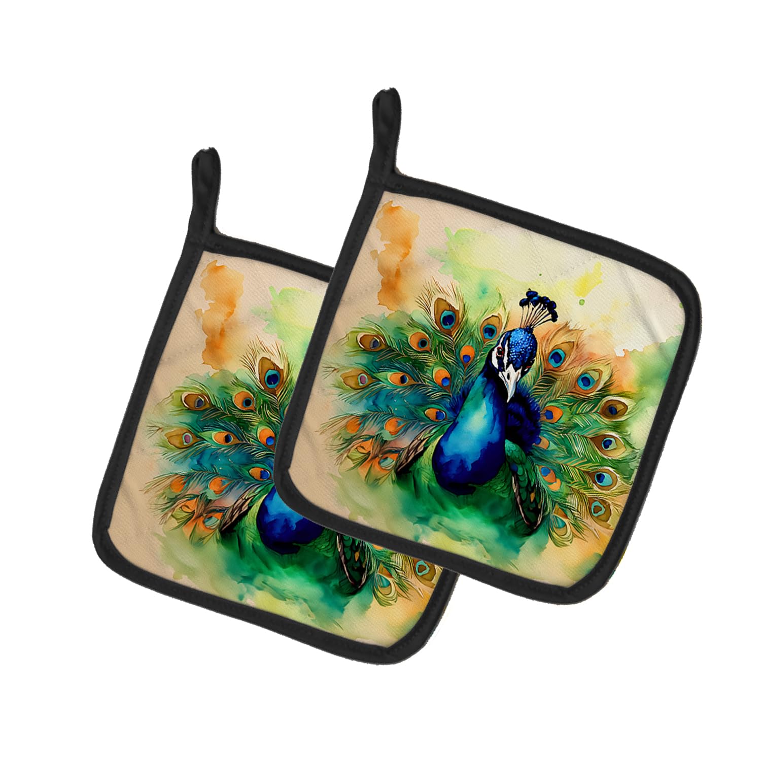 Peacock Pair of Pot Holders