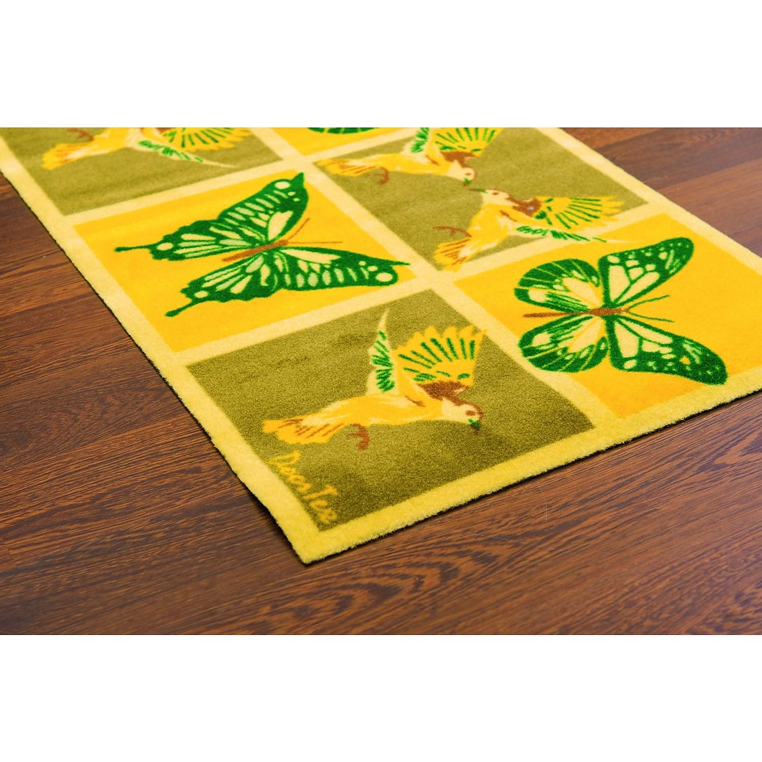 Doortex Yellow Butterfly Short Sun Room Runner - 20 x 30″