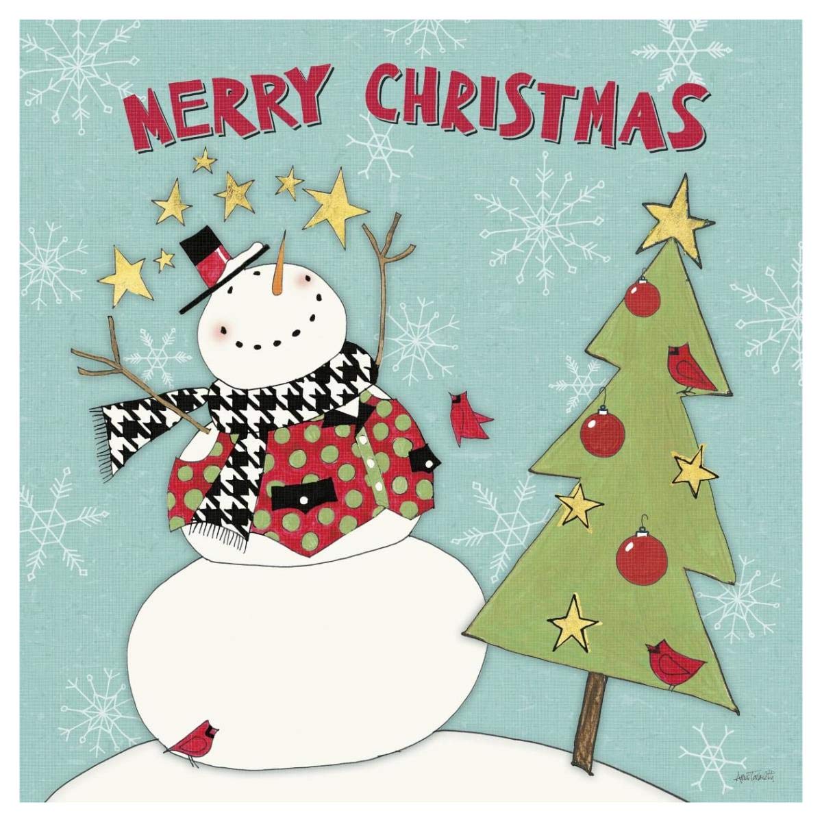 Snowman Sentiments IV -Paper Art-42x42”