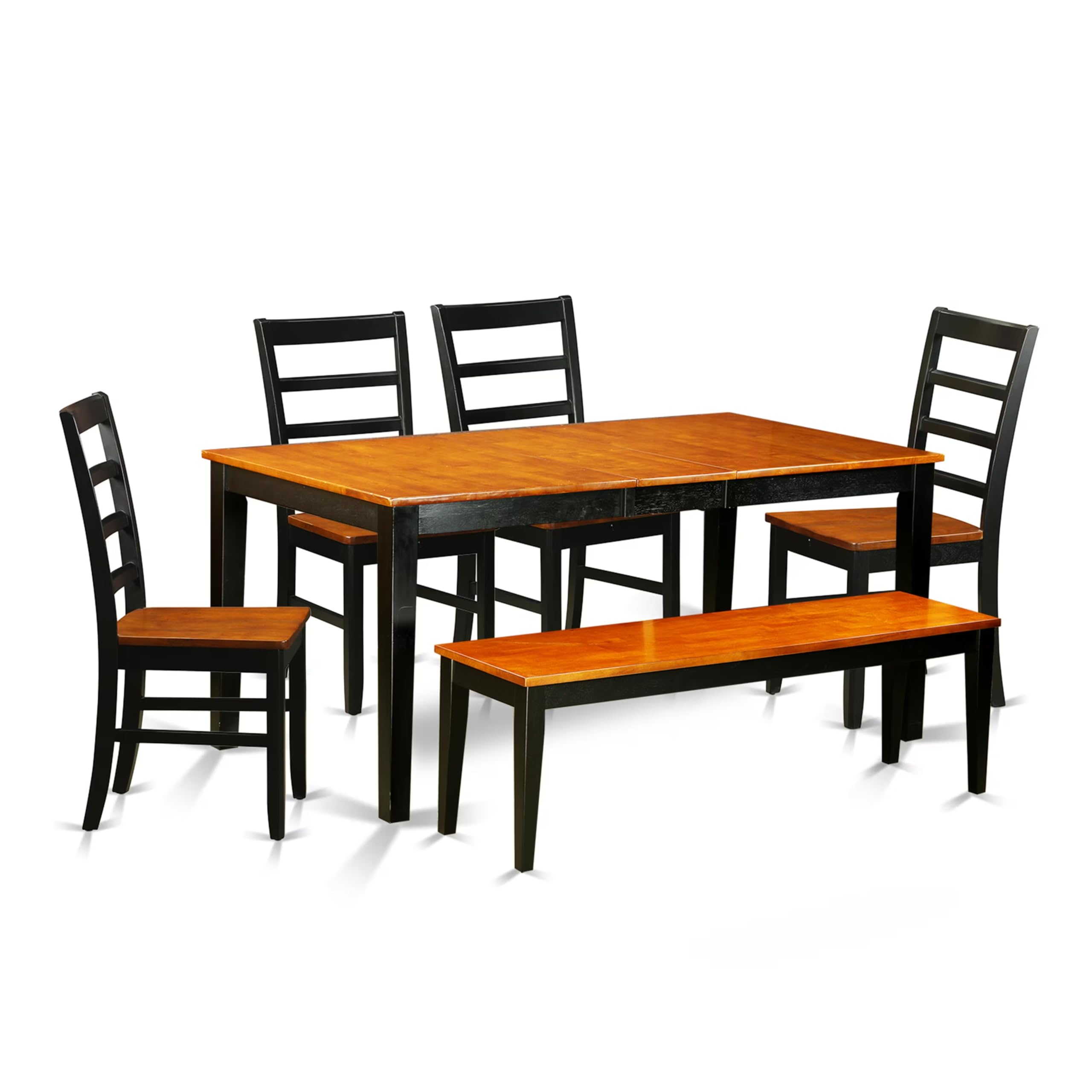 6  PC  Dining  room  set  with  bench-Kitchen  Tables  and  4  Wooden  Dining  Chairs  Plus  bench