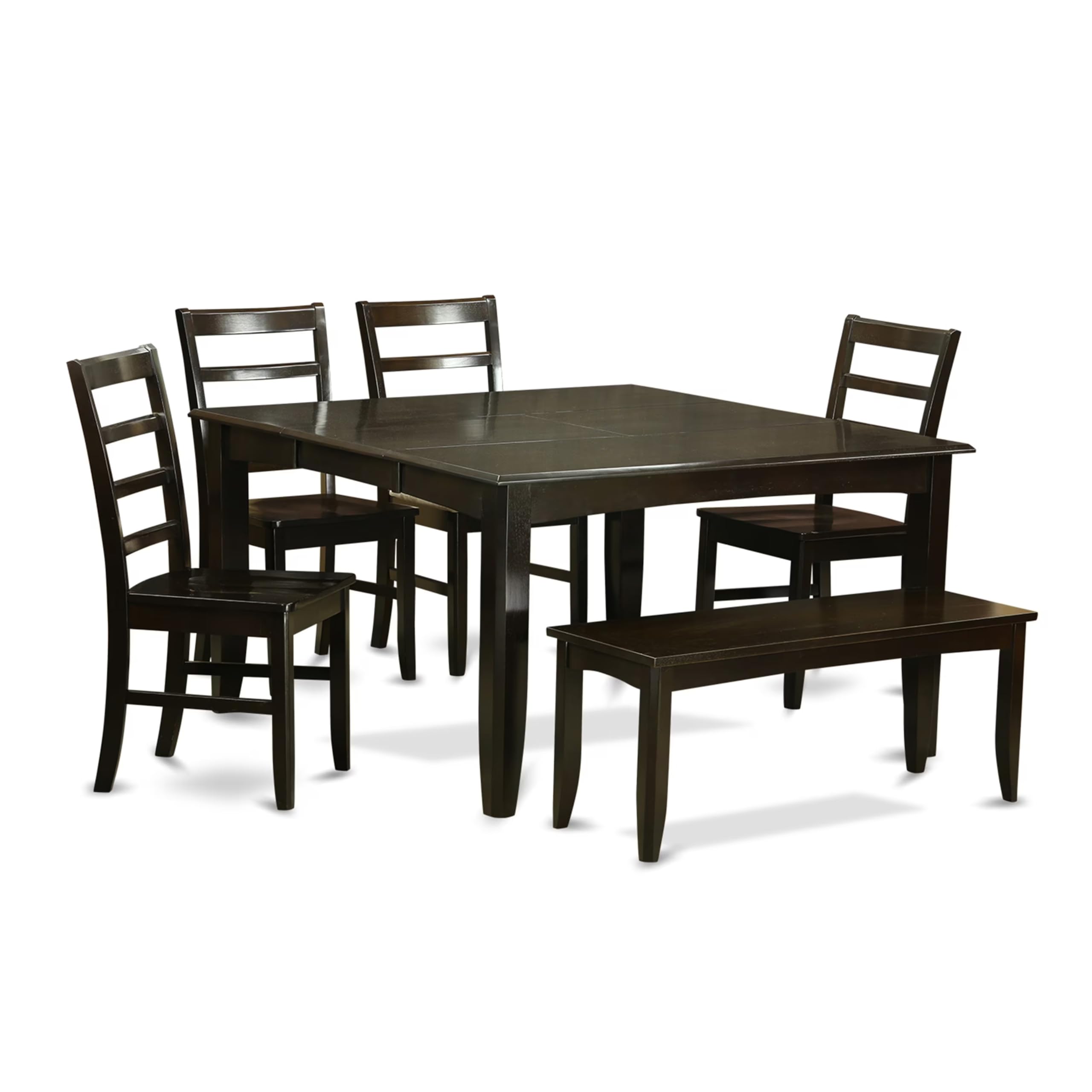 6  Pc  Dining  set  with  bench-Kitchen  Table  with  Leaf  and  4  Dining  Chairs  Plus  Bench.