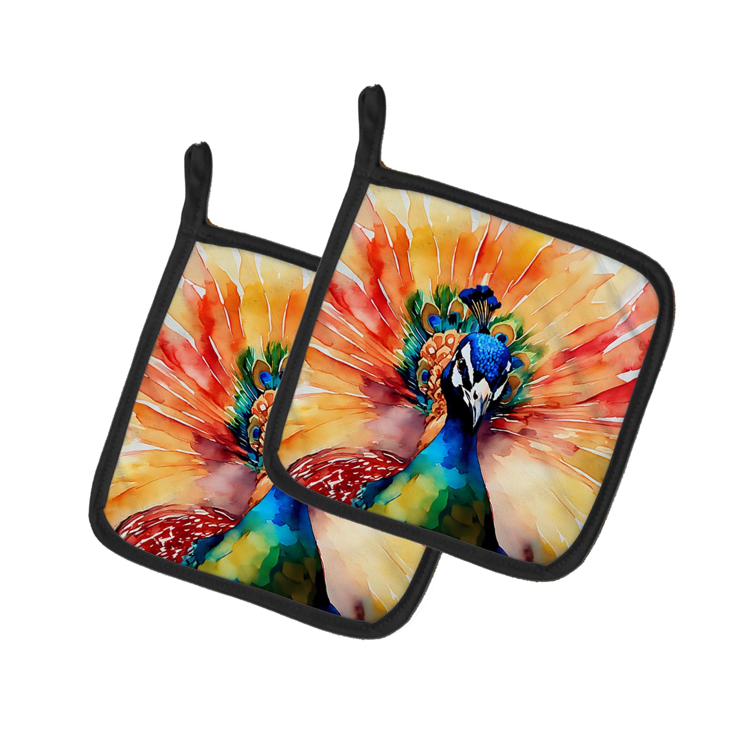 Peacock Pair of Pot Holders