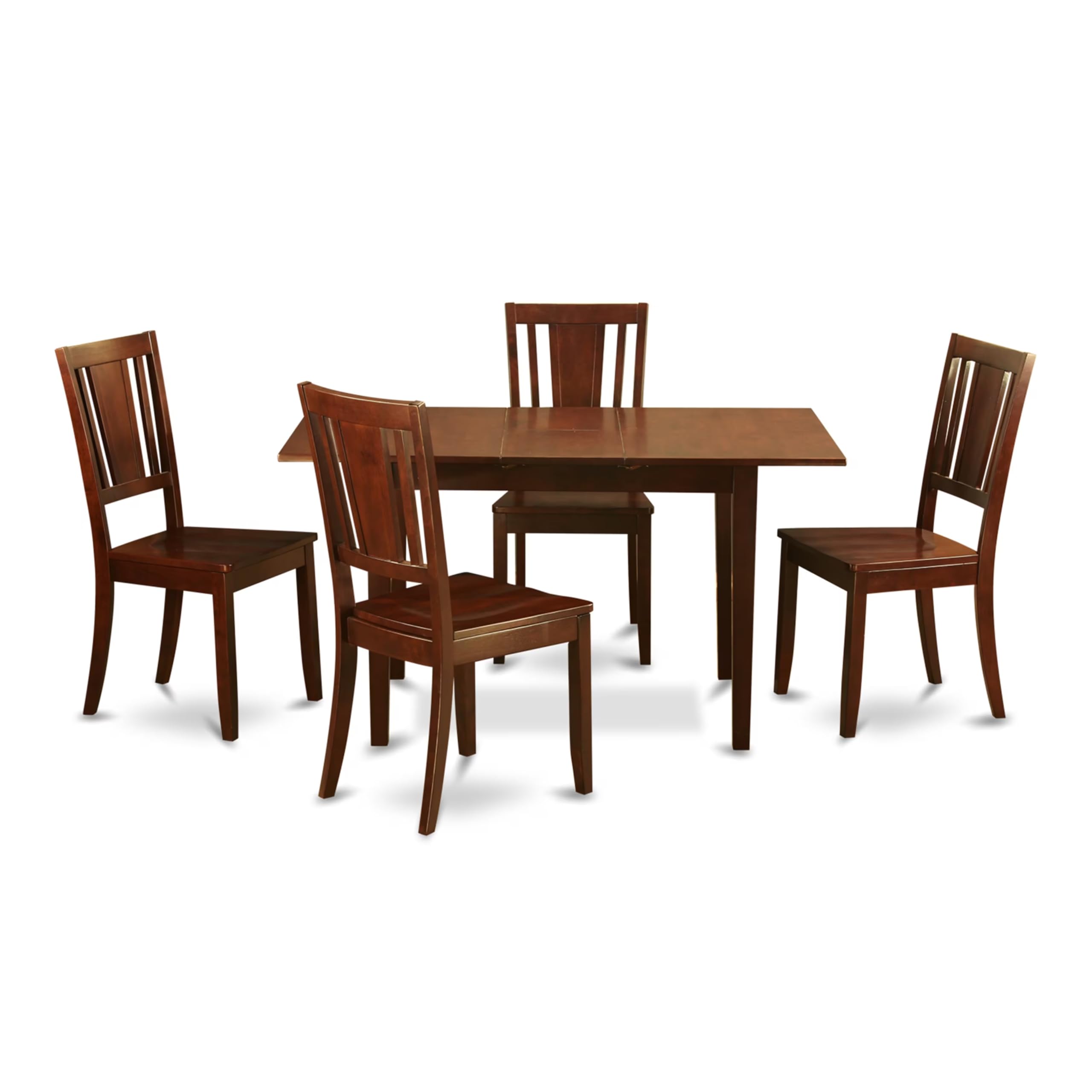5  Pc  Small  Kitchen  dinette  set  -  Table  with  a  12in  Leaf  and  4  Dining  Table  Chairs