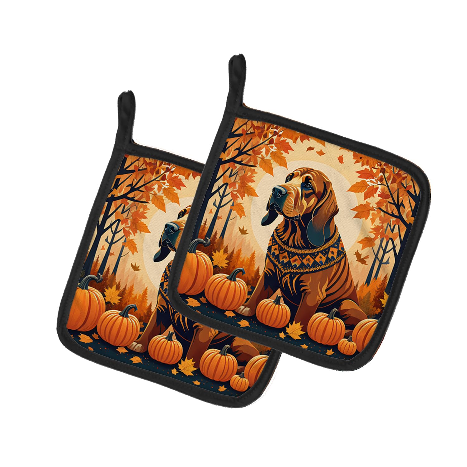 Bloodhound Fall Pair of Pot Holders