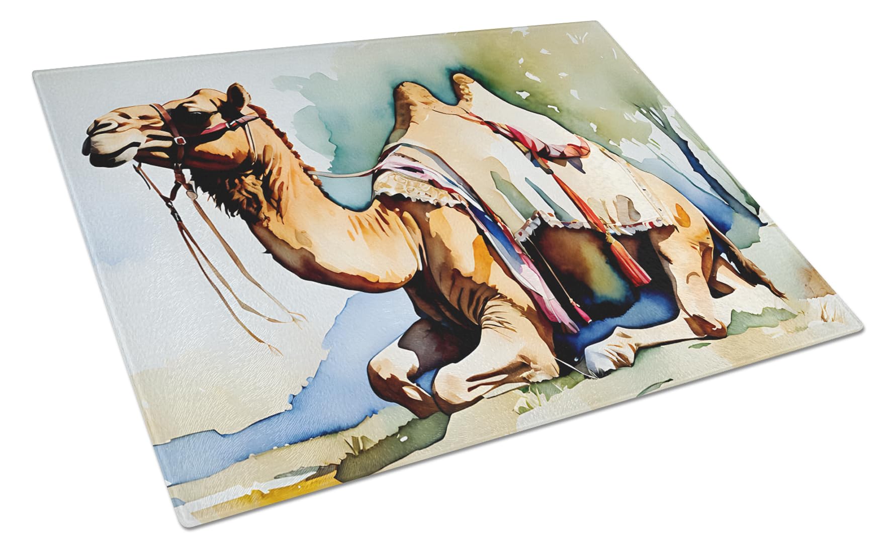 Carolines Treasures DAC2885LCB Camel Glass Cutting Board Large Decorative Tempered Glass Kitchen Cutting and Serving Board Large Size Chopping Board