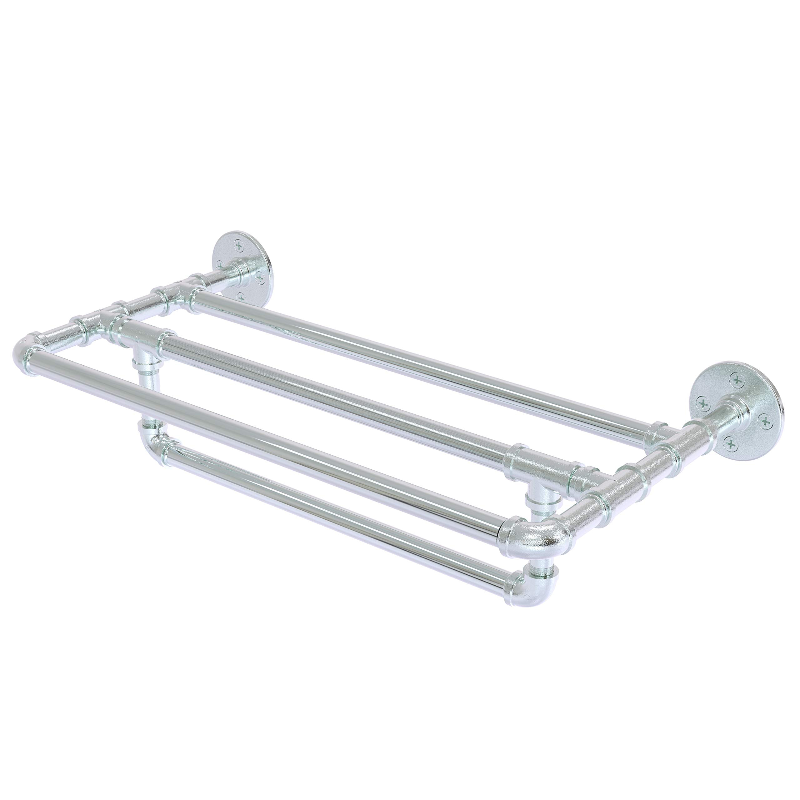 Pipeline Collection 24 Inch Wall Mounted Towel Shelf with Towel Bar