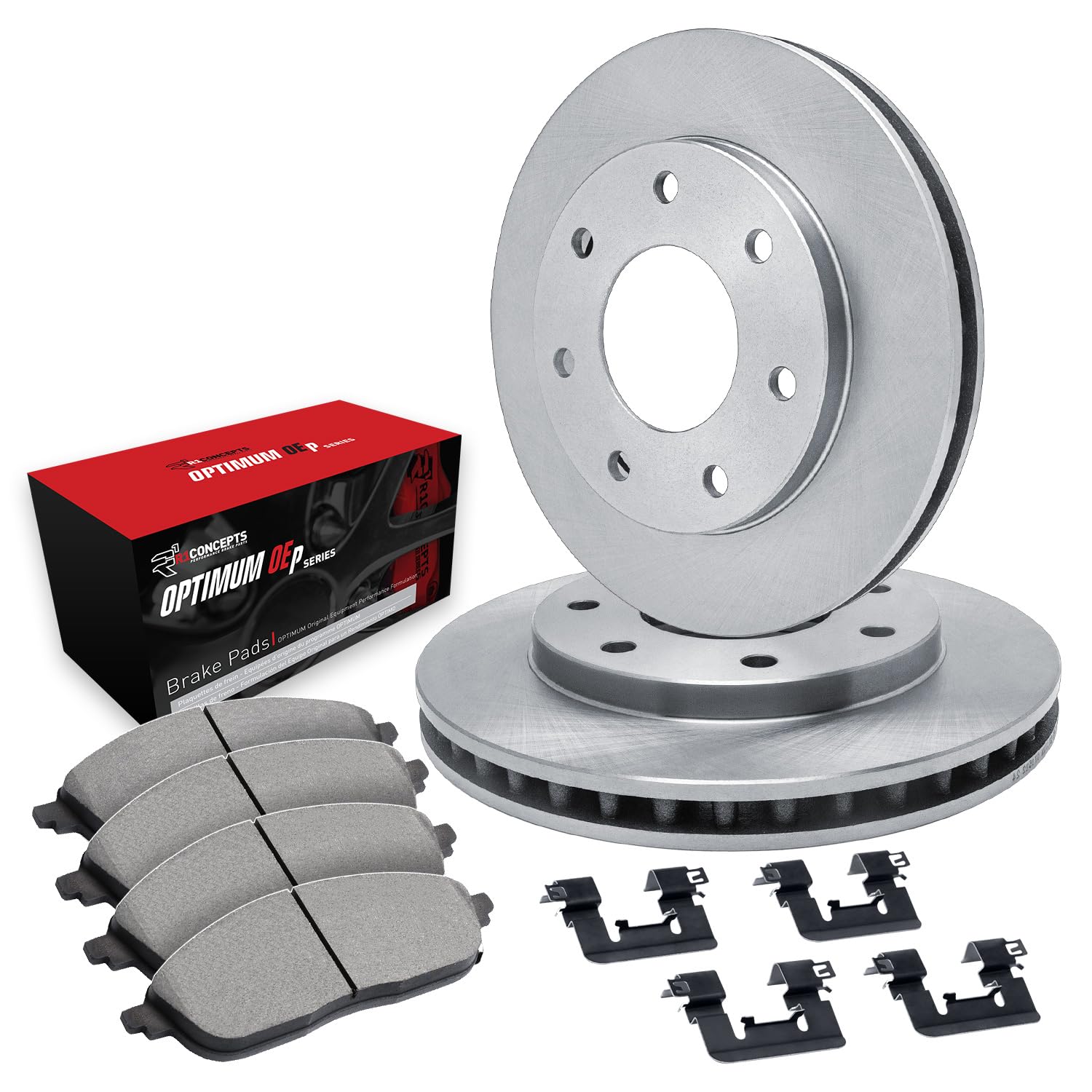 R1 Concepts Disc Brake Rotor Set with Optimum Oe Pads and Hardware WFUH1-54167