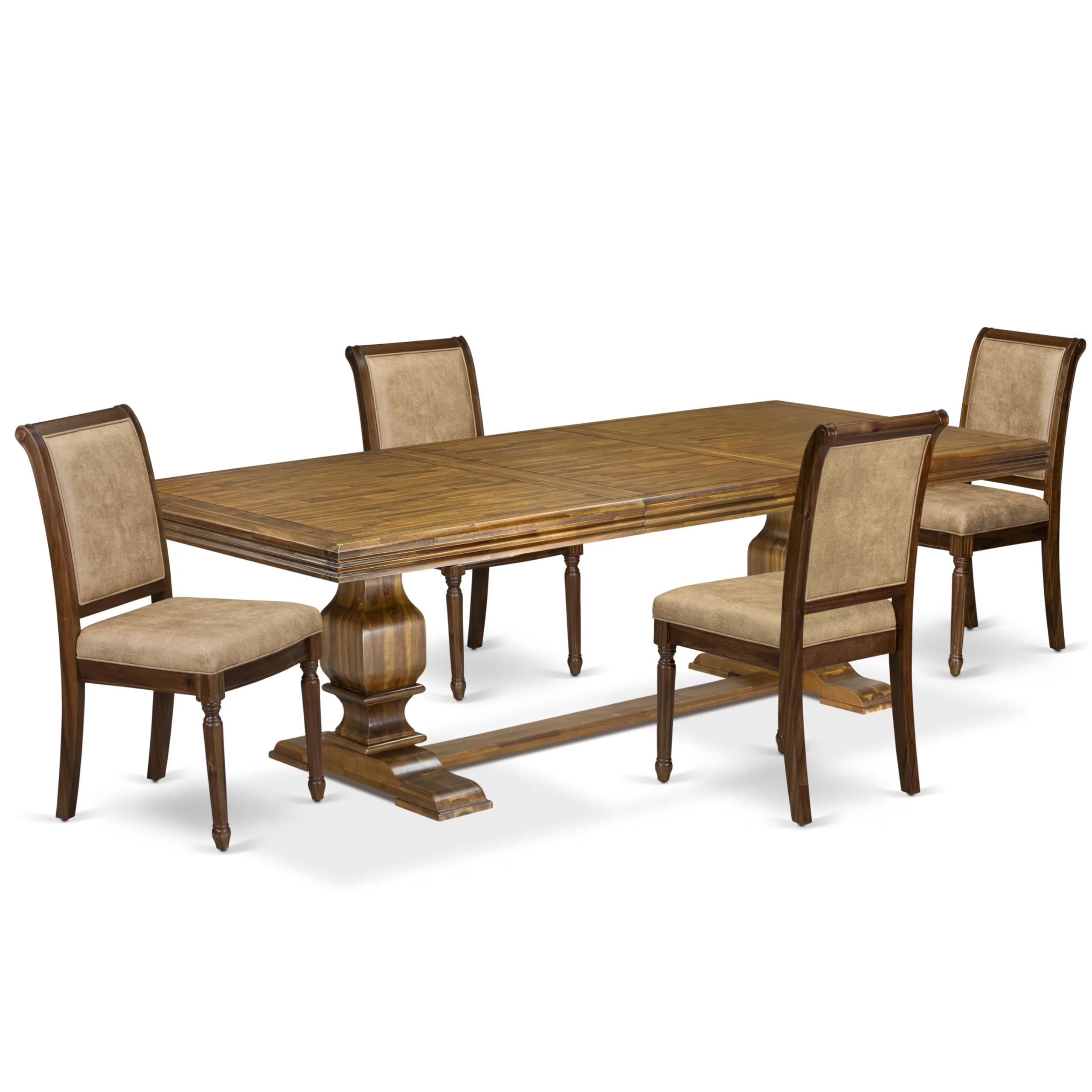 5 piece Dining Table Set a Kitchen Table and 4 Dark Grey Modern Dining Chairs