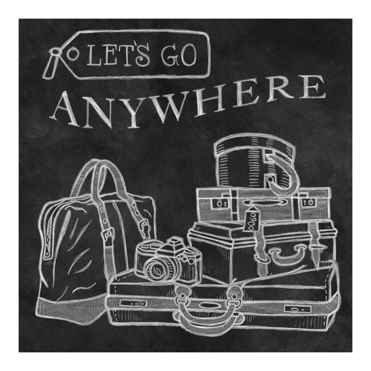Adventure Love Suitcase Chalk -Paper Art-20x20″