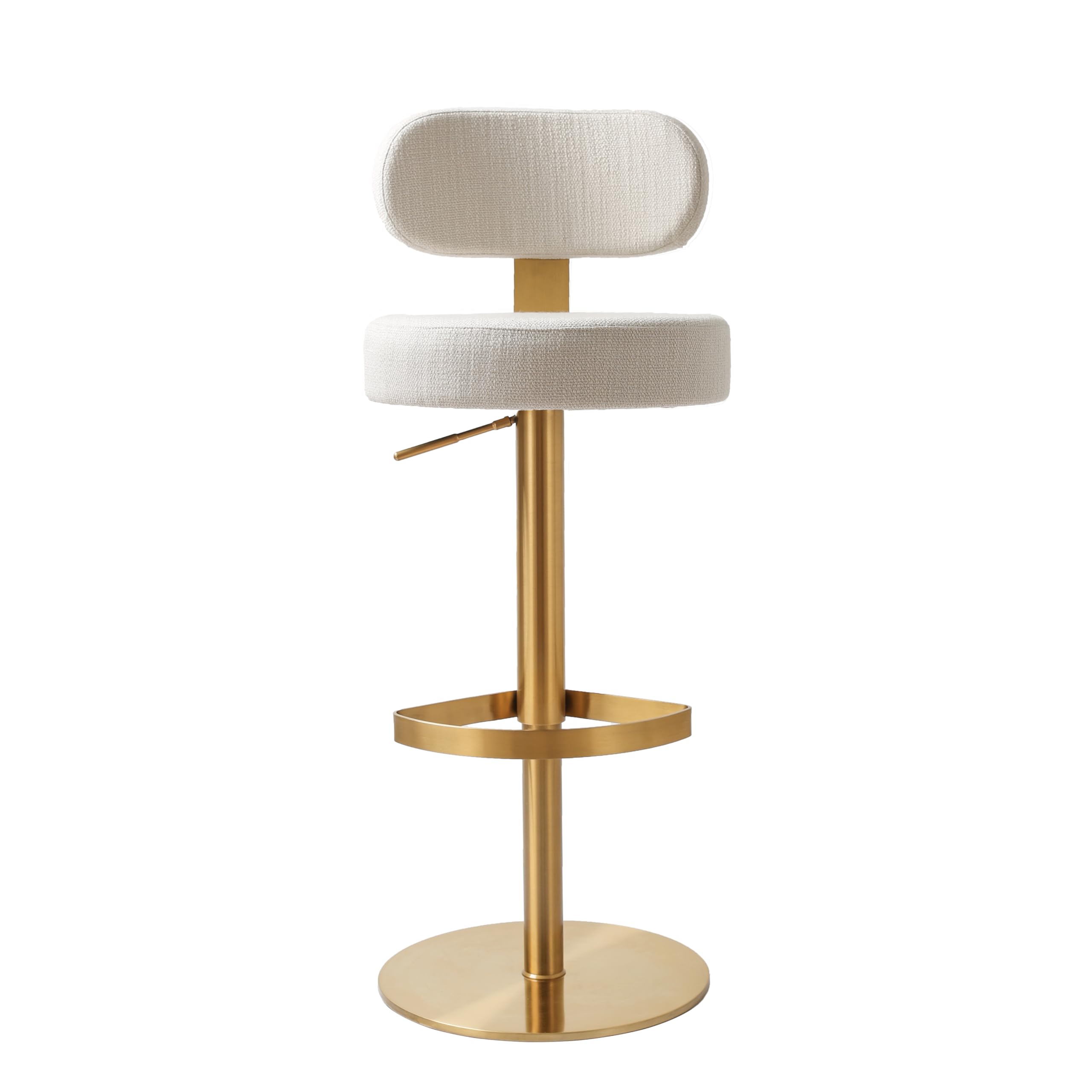 Primrose Cream Textured Performance Fabric Adjustable Stool