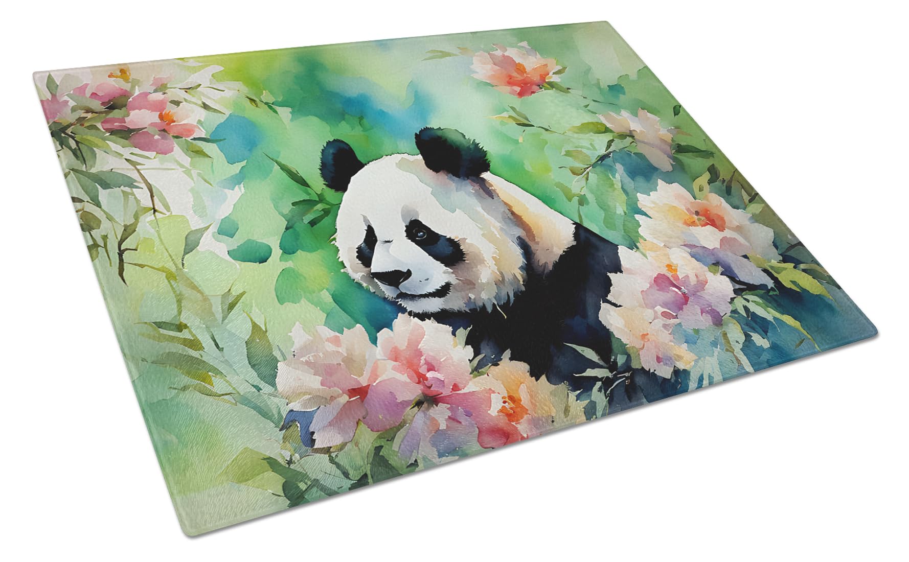 Carolines Treasures DAC2970LCB Panda Glass Cutting Board Large Decorative Tempered Glass Kitchen Cutting and Serving Board Large Size Chopping Board