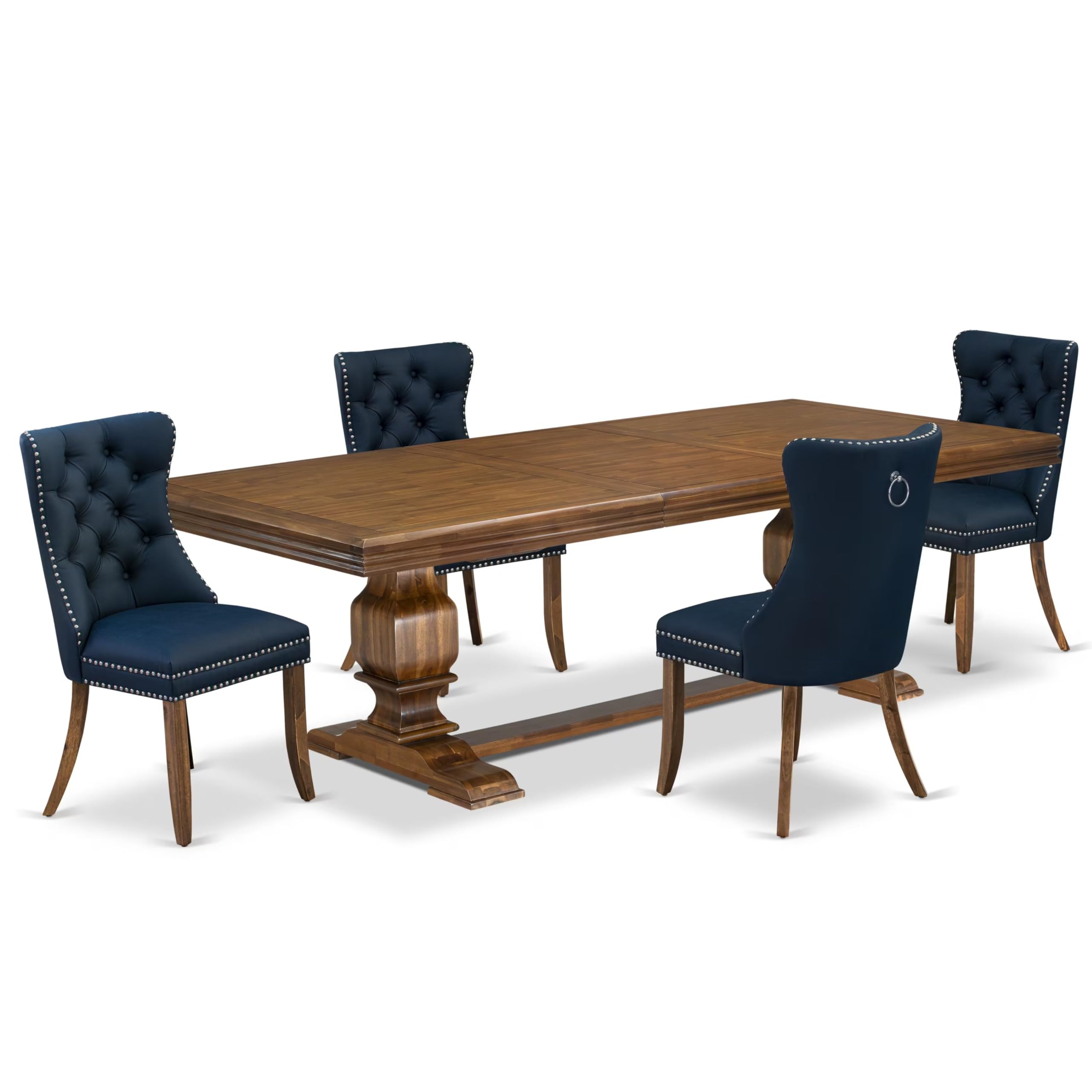 5 Pieces Modern Dining Set a Rectangle Kitchen Table and 4 Dining Chairs