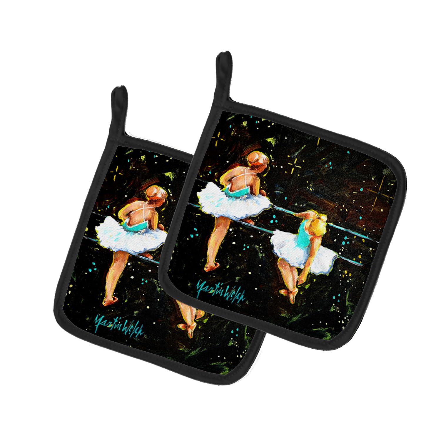 At Practice Ballet Pair of Pot Holders