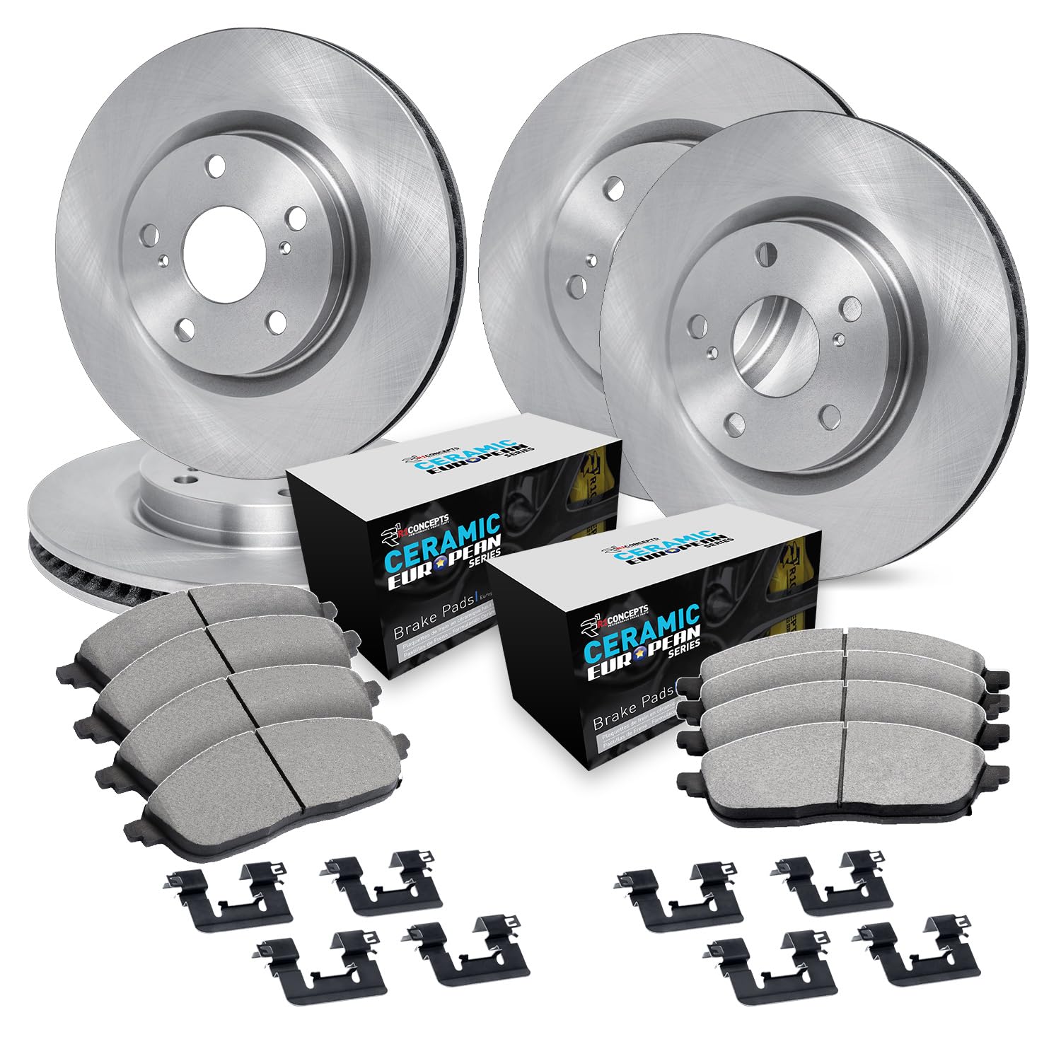 R1 Concepts Disc Brake Rotor Set with Euro Ceramic Pads and Hardware WFTH2-11003