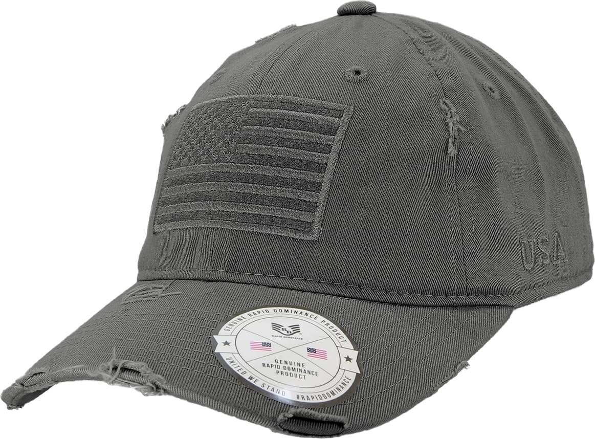 Vintage USA Flag Patch Cap, D.Grey