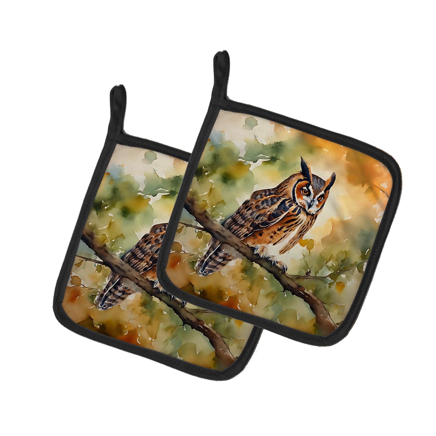 Long-Eared Owl Pair of Pot Holders