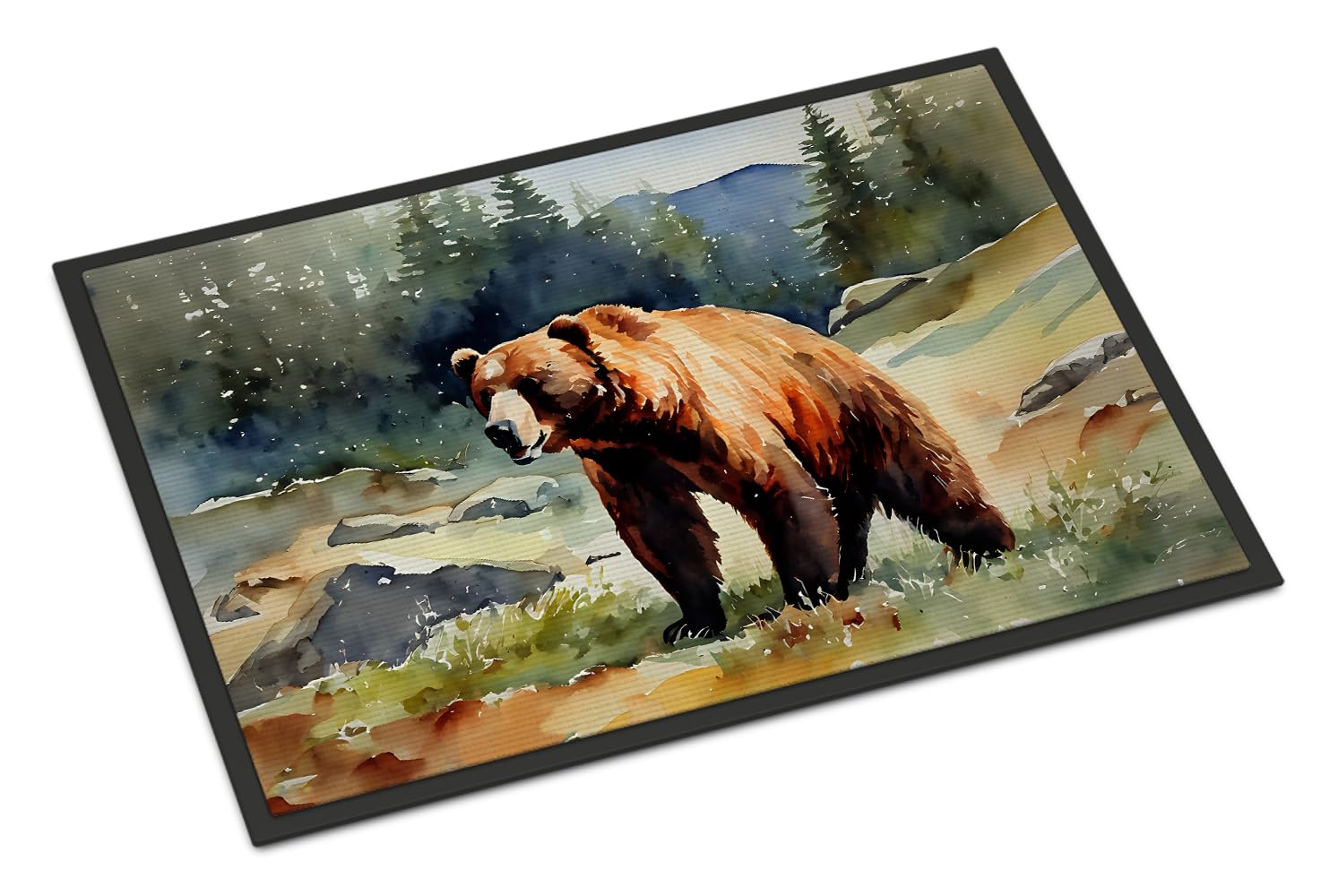 Carolines Treasures DAC2943MAT Kodiak Bear Doormat Front Door Mat Indoor Outdoor Rugs for Entryway, Non Slip Washable Low Pile, 18H X 27W