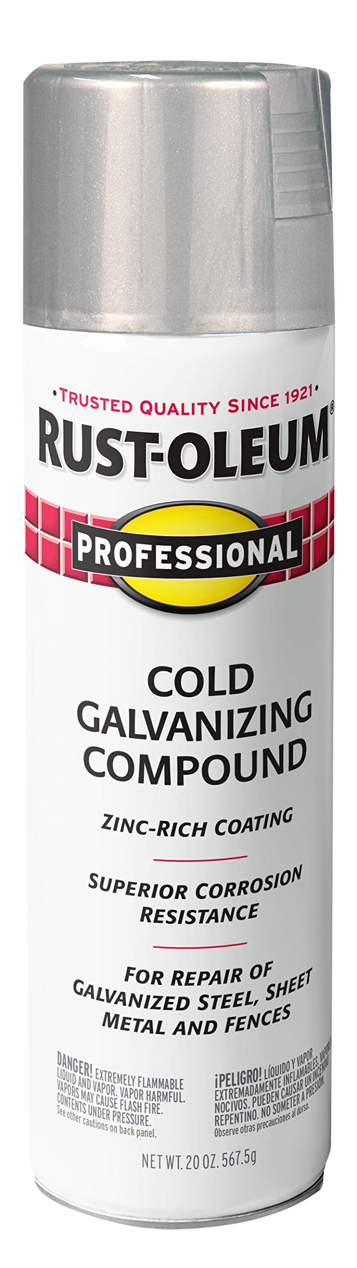 Rust-Oleum 7585838 Professional Cold Galvanizing Compound Spray Paint, 20 Oz, Gray
