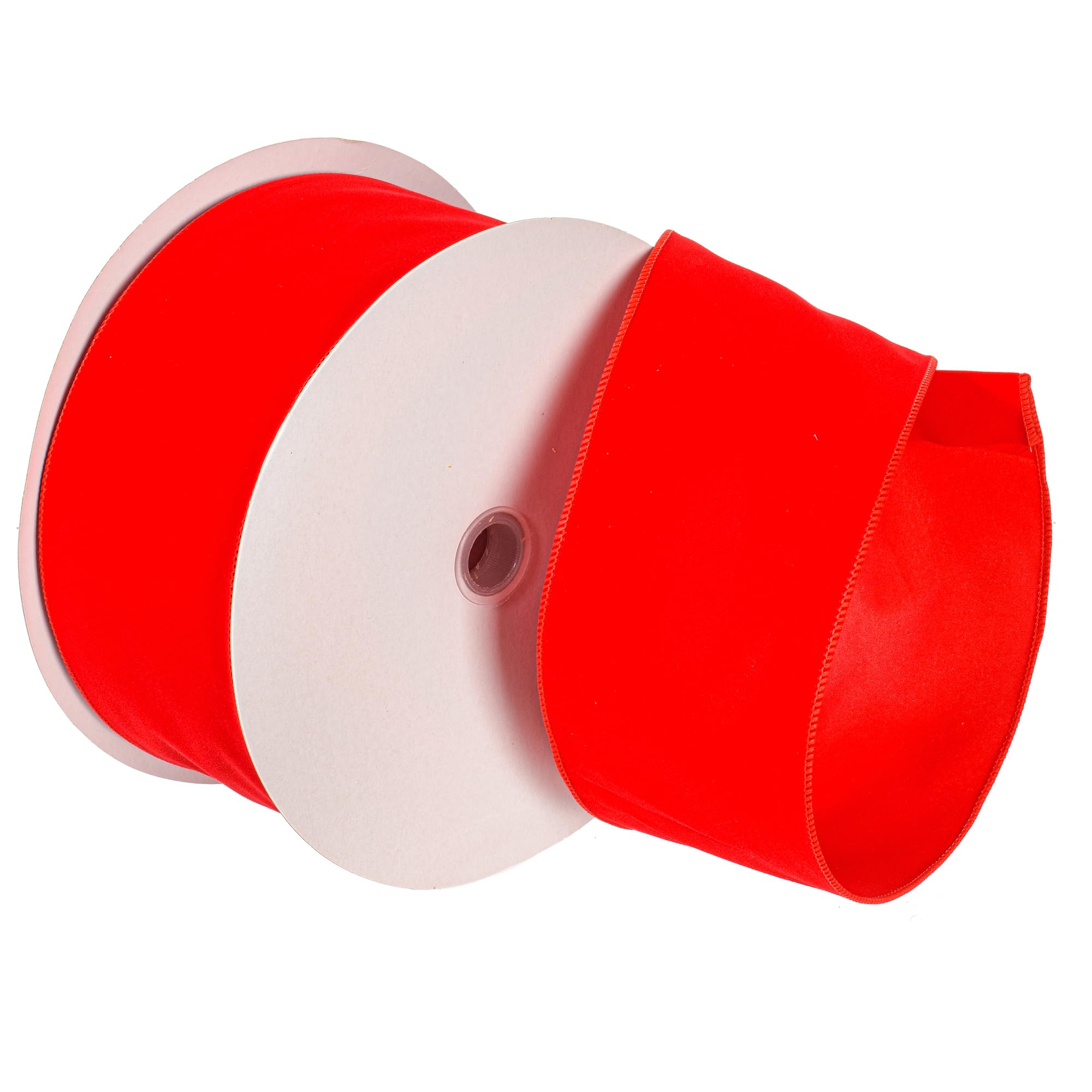Casafoyer 4” x 50Yd Red Velvet Outdoor Ribbon - (Pack Of 2)