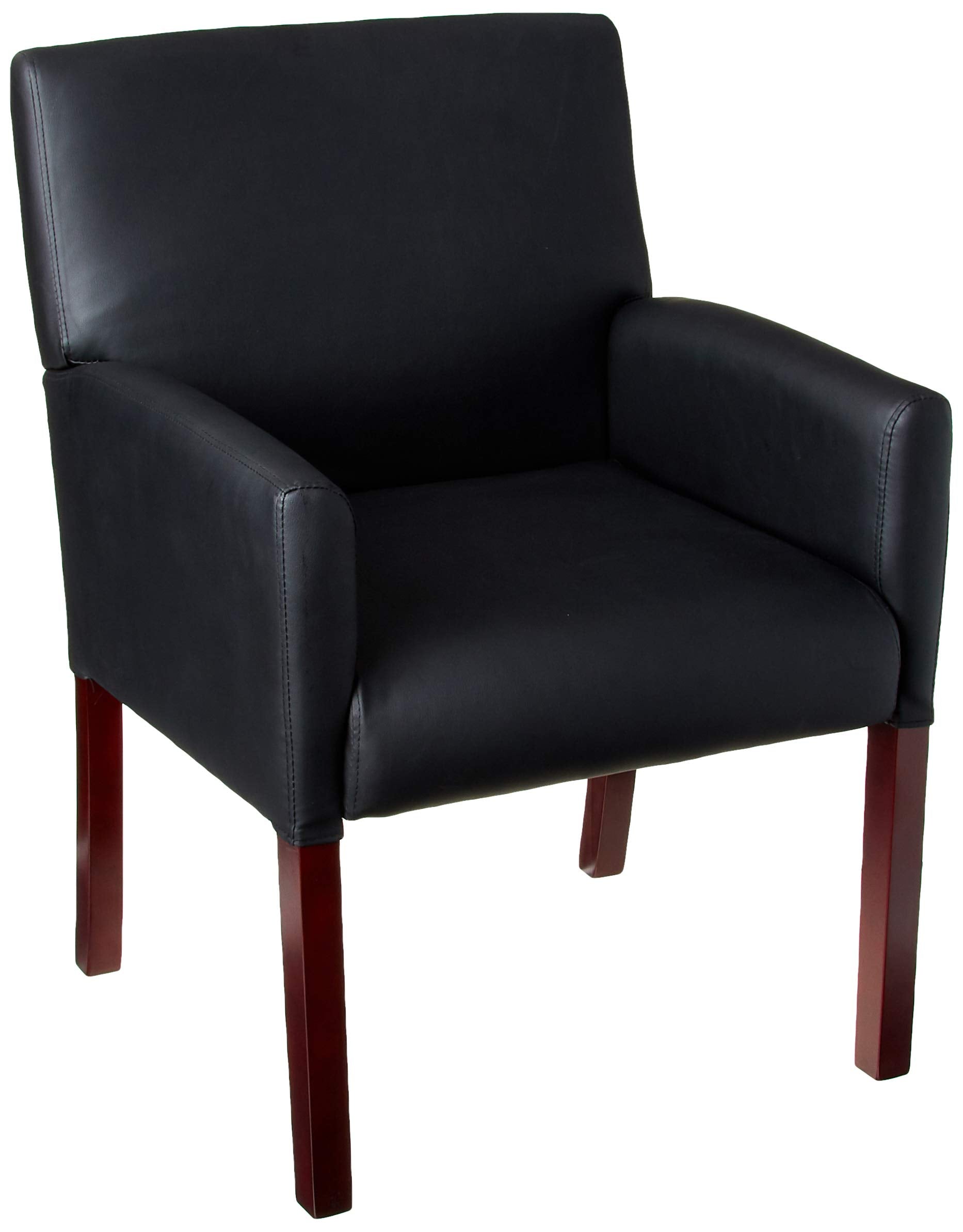 Boss Box Arm guest, accent or dining chair W/Mahogany Finish