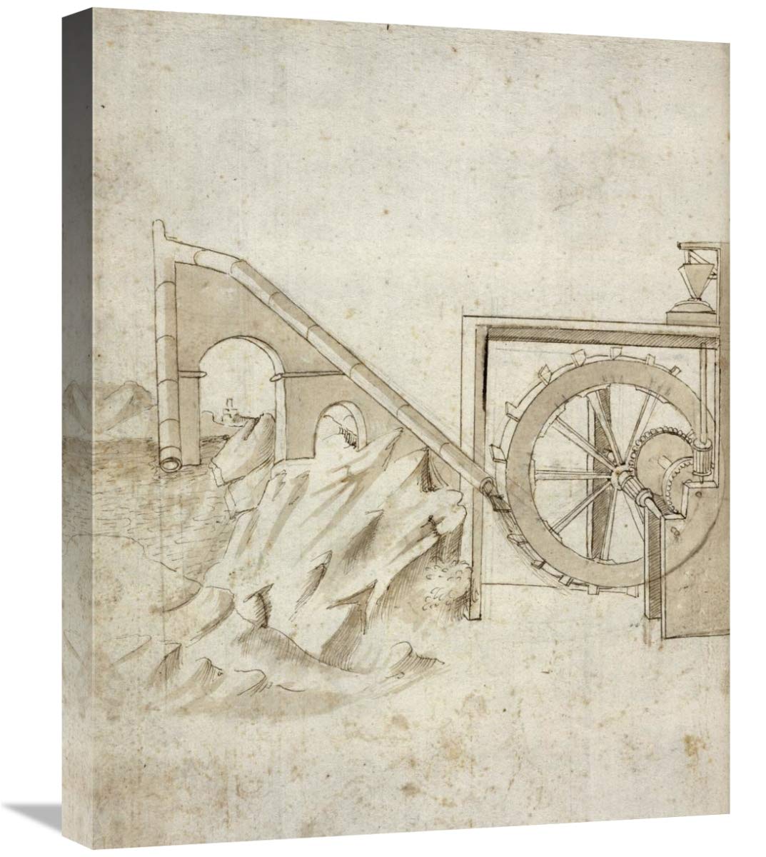Folio 13: mill powered by water from siphon-Canvas Art-20x24”