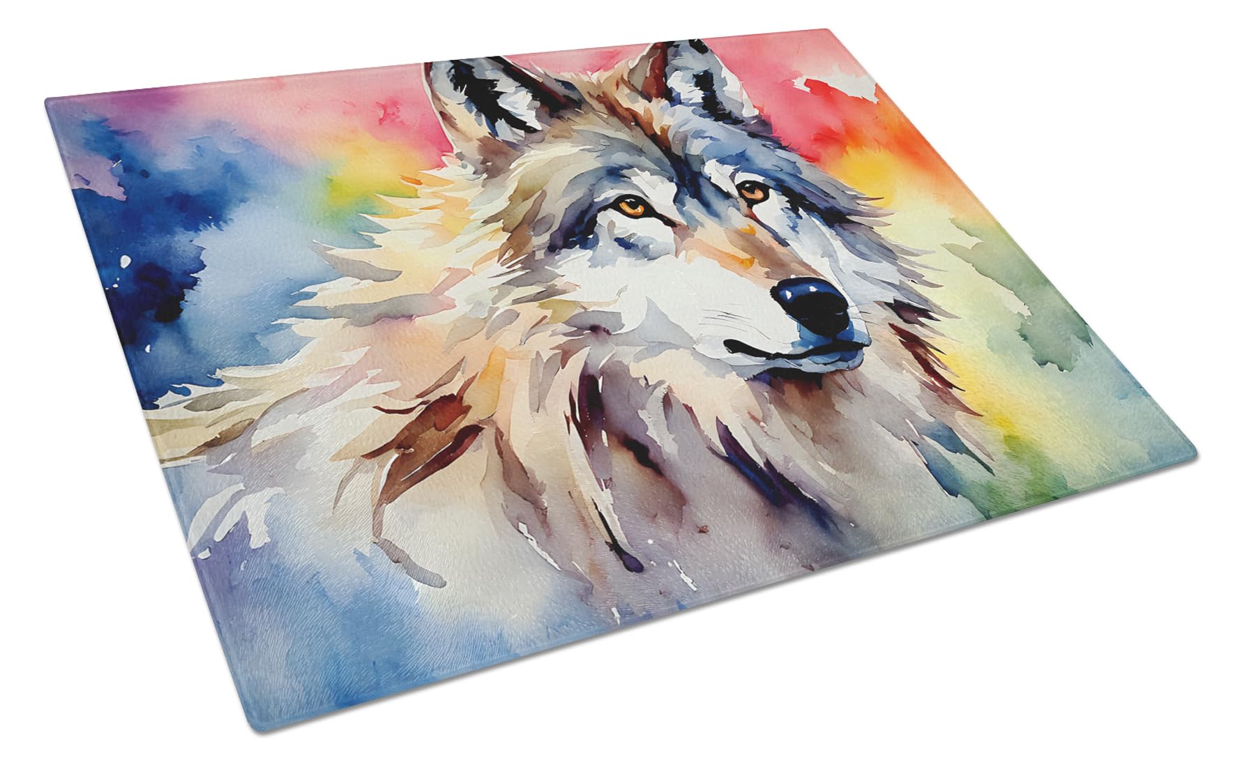 Carolines Treasures DAC3009LCB Wolves Wolf Glass Cutting Board Large Decorative Tempered Glass Kitchen Cutting and Serving Board Large Size Chopping Board